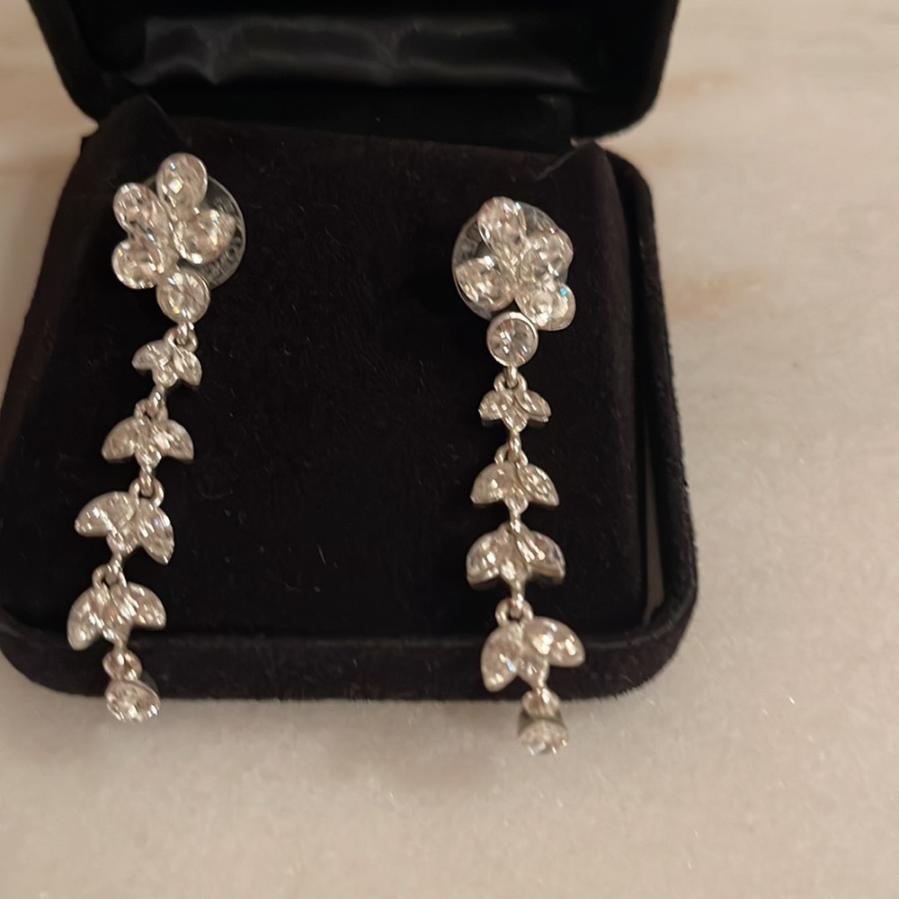 Flower cubic Zarconia hanging earrings. Very sparkly and gorgeous on